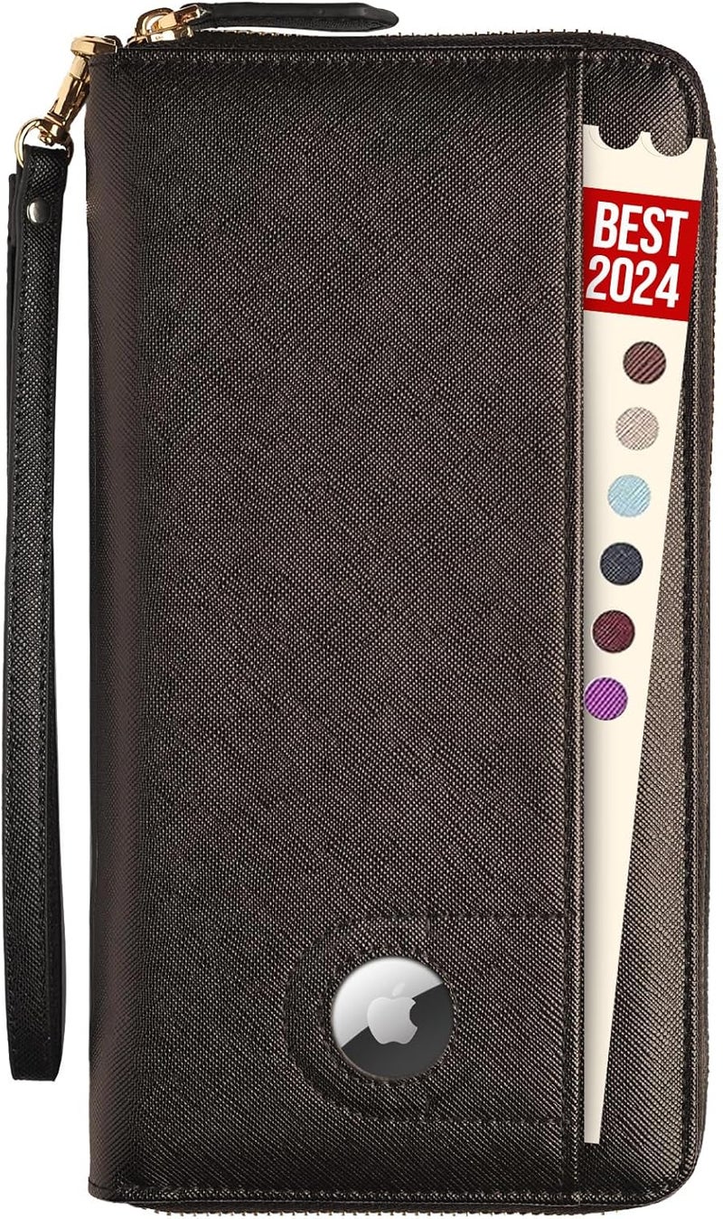 Apadi Travel Document Organizer - RFID Passport Wallet Case Family Holder Id Wristlet - Image 1